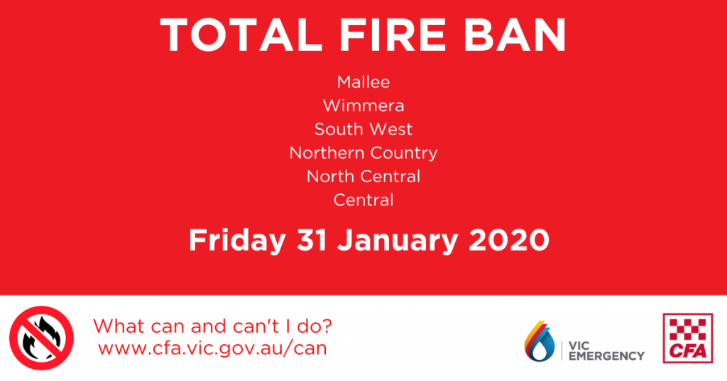 Total Fire Ban 31 Jan 2020